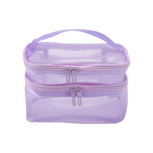 Large Capacity Visible Makeup Bag for Vacation Business Travel Purple